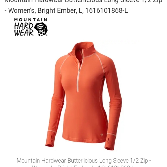 Mountain HardWear Women's Orange Long Sleeve Shirt  Medium 1/2 Zip , Like New 🧡 - Picture 13 of 13